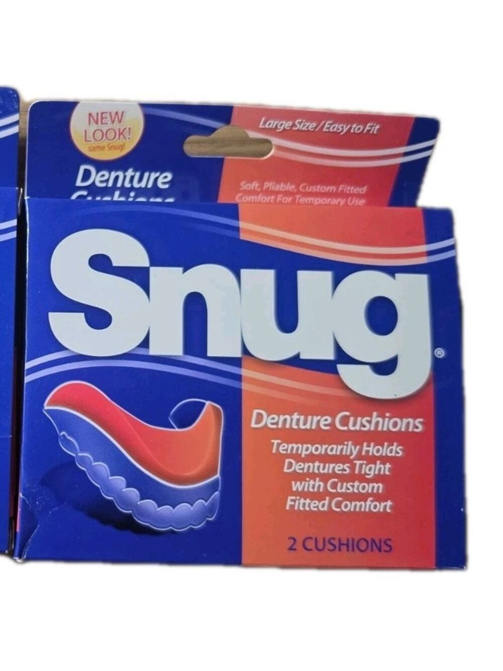 1 Box Snug Denture Cushions Large Size 2 Cushions New